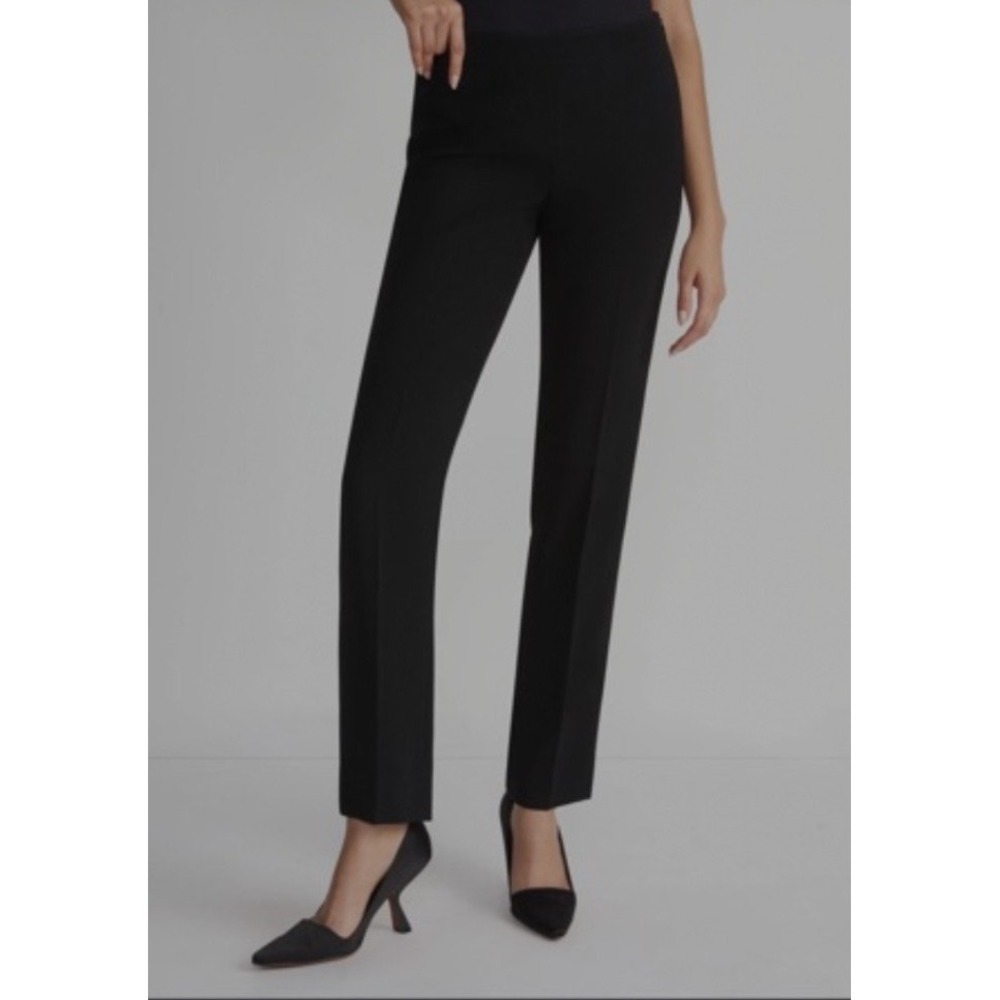 Lafayette 148 New York Black Straight Leg Dress Pants Petite Size 6
